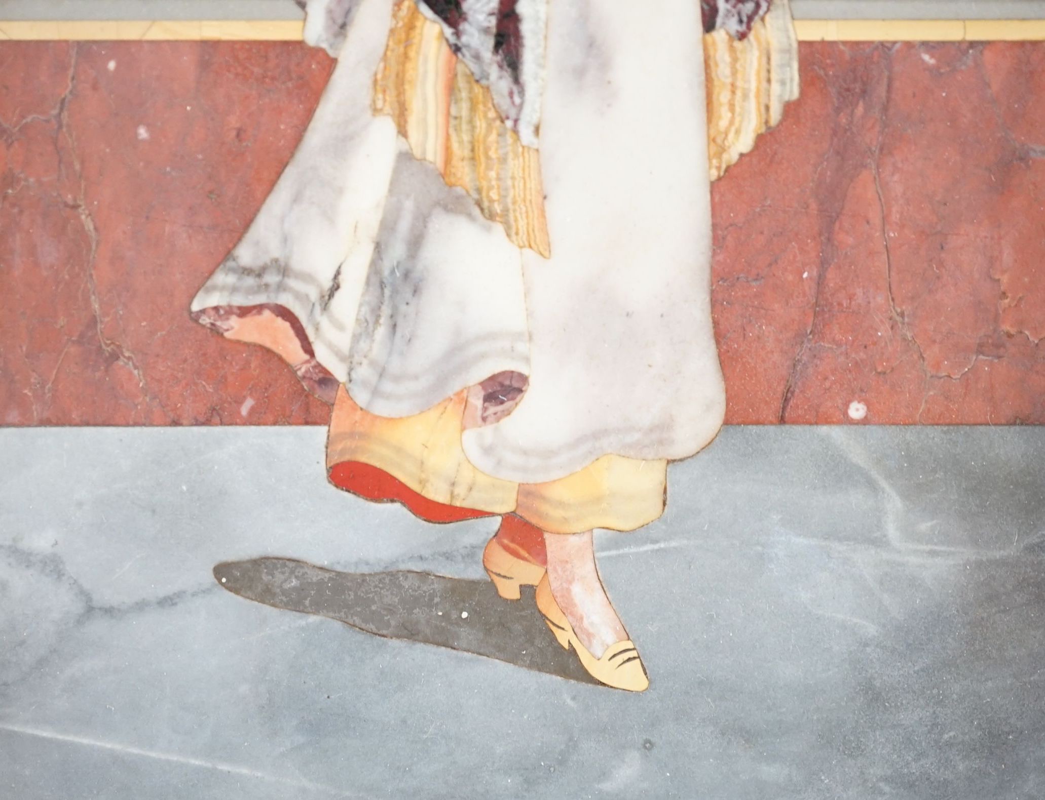 An early 20th century Italian pietra dura plaque depicting an elegant lady 26 x 15cm